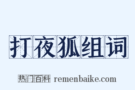 打夜狐组词是什么意思的图片